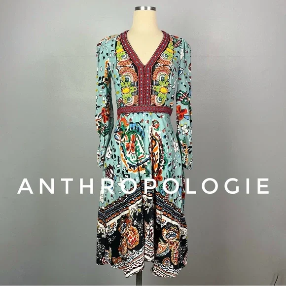 ANTHROPOLOGIE Akemi + Kin Karmina Sky Blue Beaded Dress with Pockets Size 2 - Picture 14 of 14